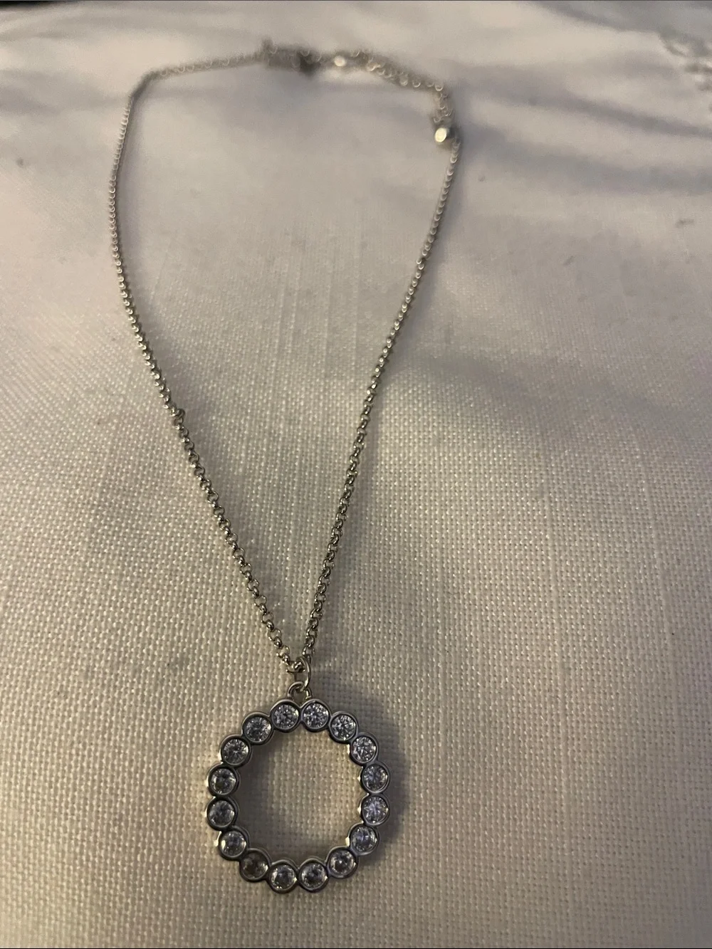 Kate Spade Silver Round Crystal Necklace NWOT